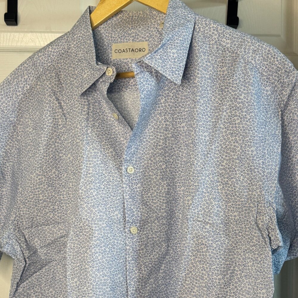 Coastaoro Shirt – Blue Floral Microprint – Men’s XL